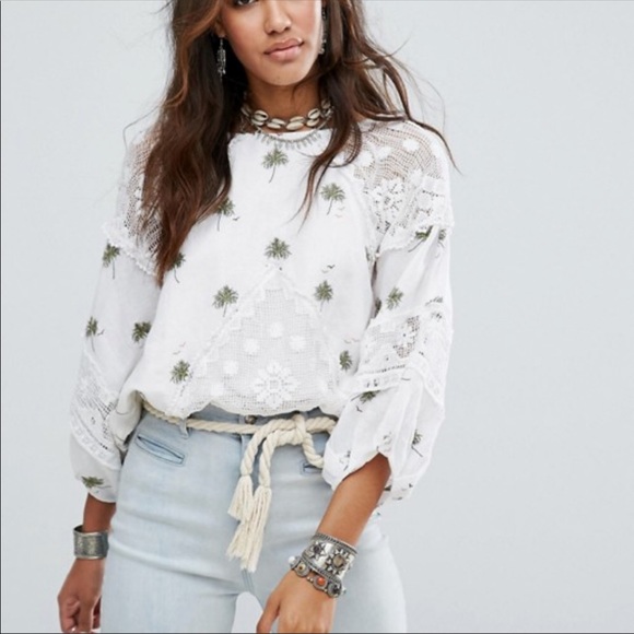 Free People Tops - Free People Carolina Mindset Palm Tree Top SP EUC